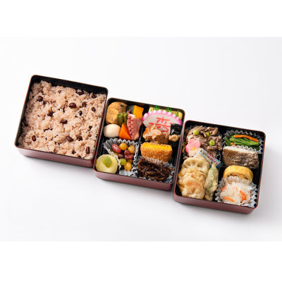 【弁当】[淡路屋]お料理二段と赤飯