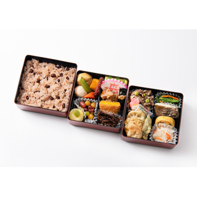 【弁当】[淡路屋]お料理二段と赤飯