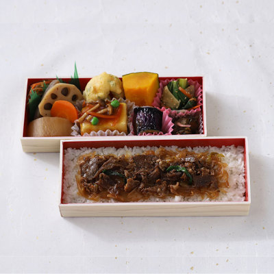 【弁当】[まつおか]国産牛しぐれ二段弁当
