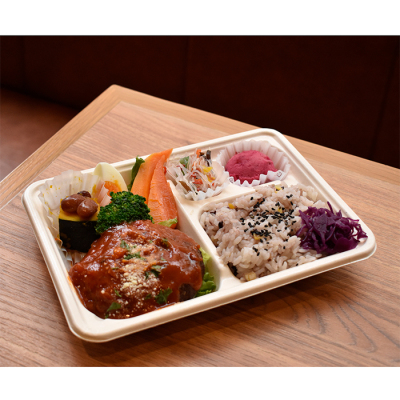 【弁当】[ロートレシピ]彩り野菜とトマトハンバーグのお弁当