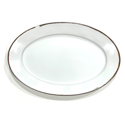 渕サビ白マットリムオーバルプレートL