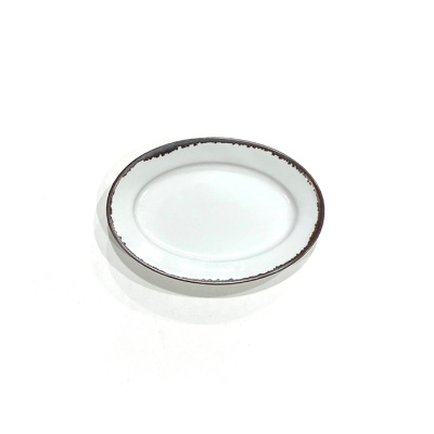 渕サビ白マットリムオーバルプレートS