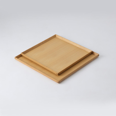白木塗　正方形盆8.5寸(タモ)