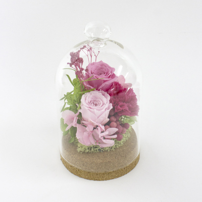 プリザーブドフラワーglass dome　pink