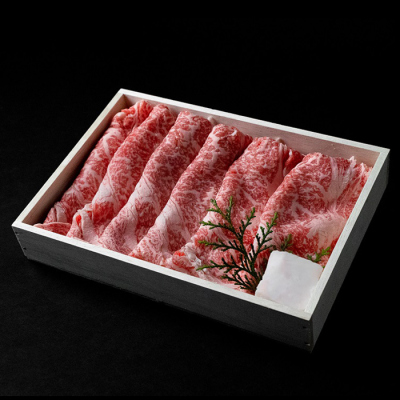 国内産黒毛和牛　ロースすき焼き肉　600g　3人前　※ご進物用（折詰）≪クール便・冷凍≫