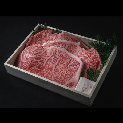 国内産黒毛和牛　ロースステーキ肉　600g（3枚）　※ご進物用（折詰）≪クール便・冷凍≫
