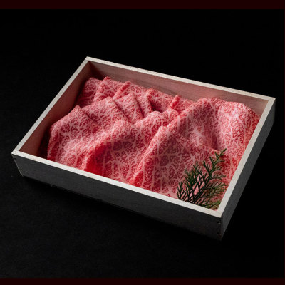 国内産黒毛和牛　モモすき焼き肉　600g　3人前　※ご進物用（折詰）≪クール便・冷凍≫