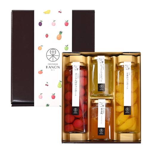フリュテリーカノン KANON 国産コンフィチュール&コンポート4本アソート(FC-P2238)【大阪みやげ】 フリュテリーカノン KANON 国産コンフィチュール&コンポート4本アソート(FC-P2238)【大阪みやげ】