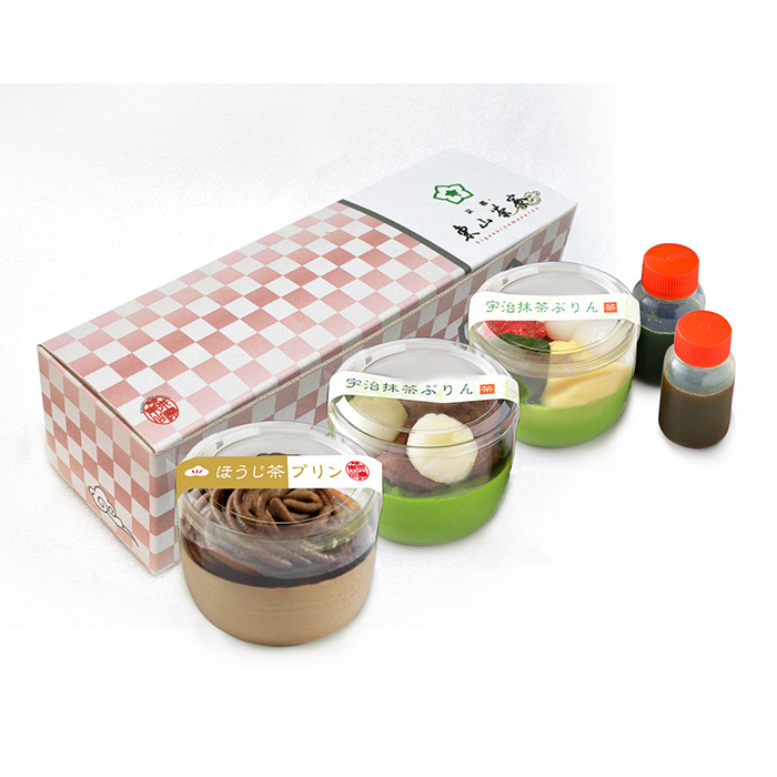 京都・東山茶寮】（お届け）宇治茶プリン3つの風味≪クール便・冷凍
