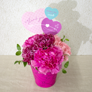 ハート　フラワーアレンジメント　Deep pink（AC-11）【母の日】