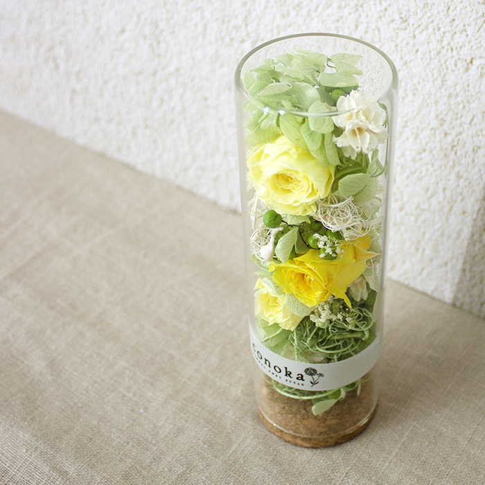 プリザーブドフラワー-Flower Bottle -YellowS（CPB-YS7）【母の日