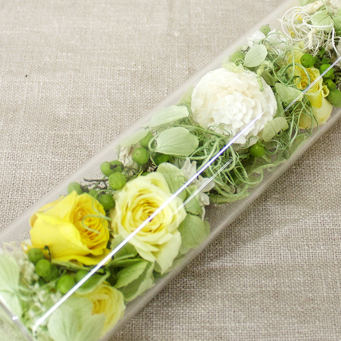 プリザーブドフラワー-Flower Bottle -YellowM（CPB-YM8）【母の日
