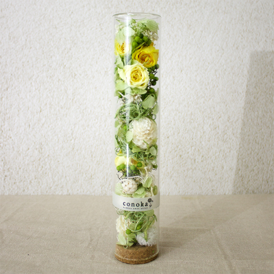 プリザーブドフラワー-Flower Bottle -YellowM（CPB-YM8）【母の日】
