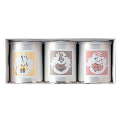 丸缶せんべい3缶セット【夏みやげ】