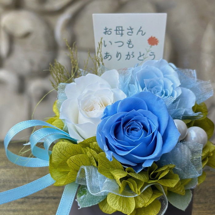プリザーブドフラワー モカ ブルー【母の日】(sg260033)｜阪神