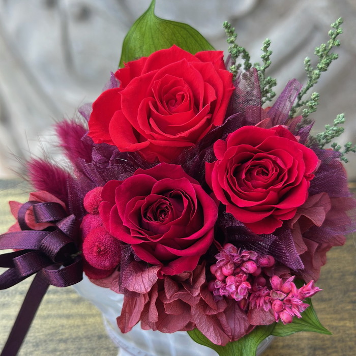 プリザーブドフラワー プティブラン レッド【母の日】(sg260036)｜阪神