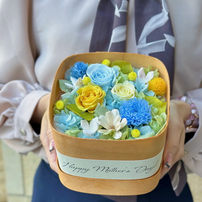 プリザーブドフラワー ブルームベント M ブルー【母の日】(sg260044