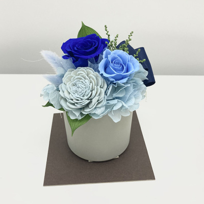 プリザーブドフラワー ブルー