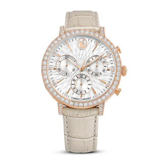 Matrix Tennis Chrono ウォッチスイス製, レザーストラップ, ベージュ, ローズゴールドトーン仕上げ