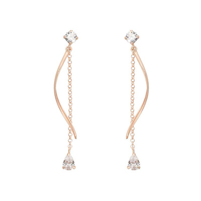 ロングチェーンピアス　10金ピンクゴールド