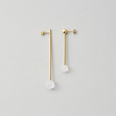 [ドロップ] ピアス アシンメトリー_75931 イエローゴールド