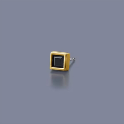 シルバーピアス/片耳用_152444251036 ブラックカルセドニー【#ミミフェス】