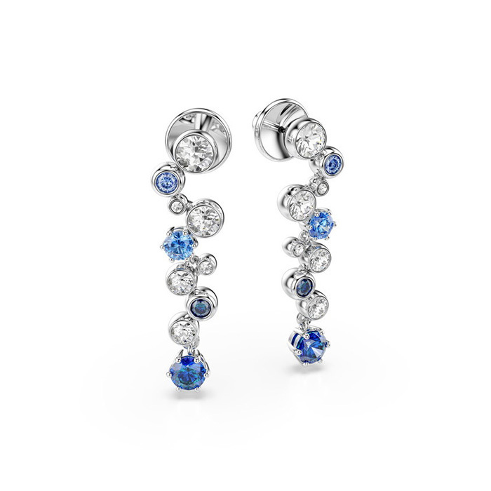 【SWAROVSKI】スワロフスキーConstellaシリーズドロップピアス Constella ドロップピアス, ミックスカット, ホワイト, ロジウム