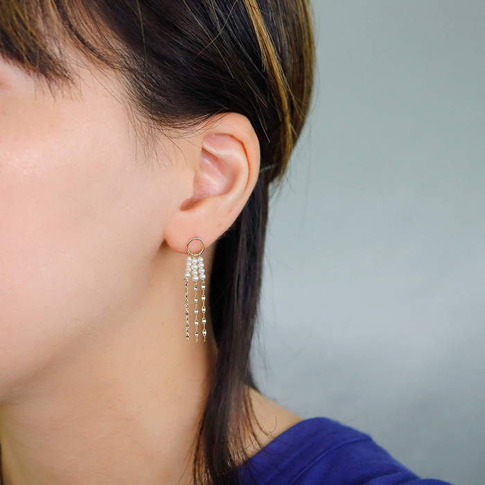 K10YG 淡水パール ピアス_イエローゴールド(sn250265)｜阪神オンライン