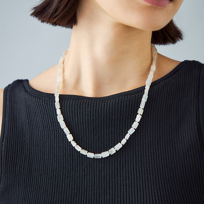 ジェムネックレス ムーンストーン_65327 シルバー(sn250308)｜阪神