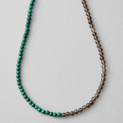 ジェムネックレス　マラカイト×スモーキークォーツ_65328 シルバー