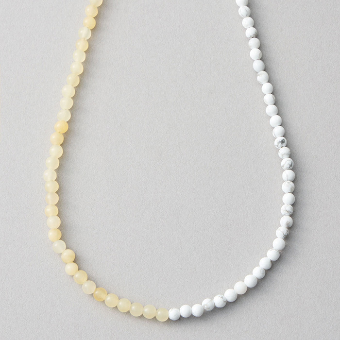 ジェムネックレス カルサイト×マグネサイト_65329 イエローゴールド