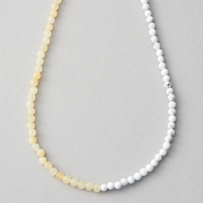 ジェムネックレス　カルサイト×マグネサイト_65329 イエローゴールド