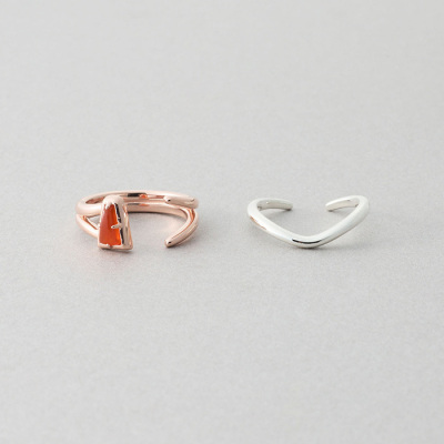 SPECIAL リングセット_25209 ピングゴールド シルバー