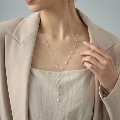 パールネックレス ステーション_65125イエローゴールド