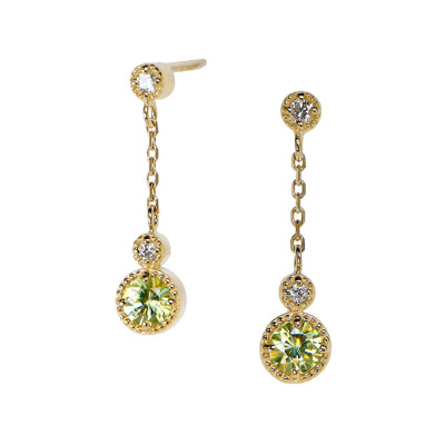 K10YG スフェーン ダイアモンド ピアス