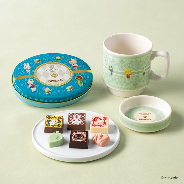 ゴディバ meets どうぶつの森 アソートメント/Blue 6粒入 フタ付き