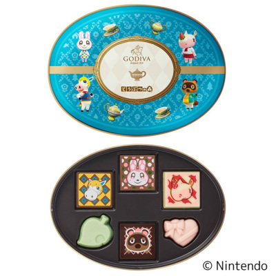 ゴディバ meets どうぶつの森 アソートメント/Blue 6粒入 フタ付きティーマグカップセット【バレンタイン】