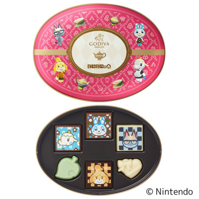 ゴディバ meets どうぶつの森 アソートメント/Pink 6粒入 ティーマットセット【バレンタイン】