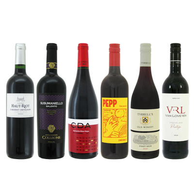 ［ブース：25］家飲みにおすすめ世界のぶどう品種を楽しむ赤ワイン6本セット≪クール便・冷蔵≫【大ワイン祭・各ブースおすすめワインセット】