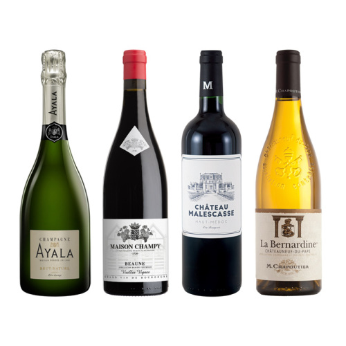阪神のワイン ［P-18］厳選！　フランス銘醸地を巡る4本セット【大ワイン祭・ちょっと贅沢なワインセット】