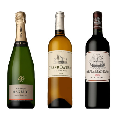 3-C 新しい船出を祝うフランス ボルドー・シャンパーニュ　3本セット