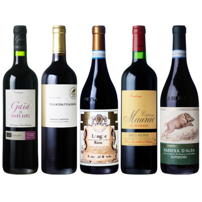 3-F 人気銘柄だけを集めた赤ワイン5本セット(sw260056)｜阪神