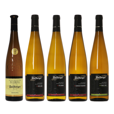 ［P-04］グランクリュ（特級畑）のアルザス・リースリングを入れたアルザス品種飲み比べ5本セット【大ワイン祭・ちょっと贅沢なワインセット】