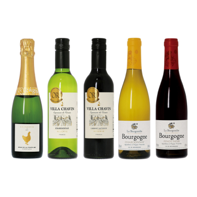 ［P-08］フランス銘醸地のお試しハーフワイン5本セット【大ワイン祭・ちょっと贅沢なワインセット】