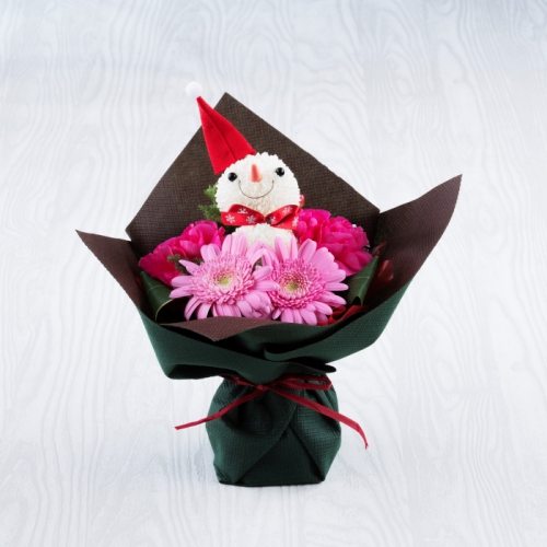 日比谷花壇 生花 そのまま飾れるスノーマンブーケ FD1 日比谷花壇 生花 そのまま飾れるスノーマンブーケ FD1