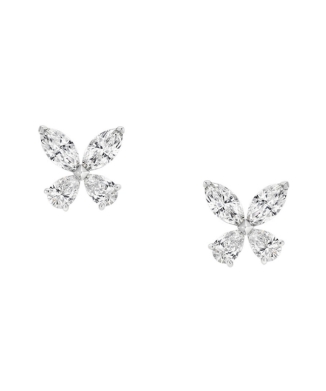 クラシック バタフライ ダイヤモンド スタッドイヤリング