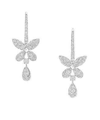 バタフライ ダイヤモンド イヤリング