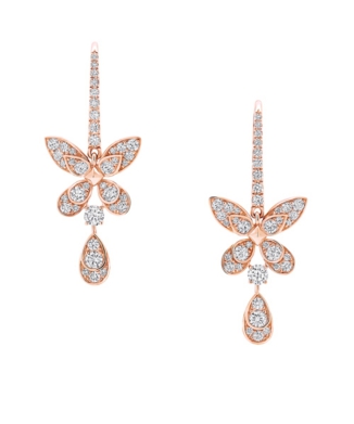 バタフライ ダイヤモンド イヤリング