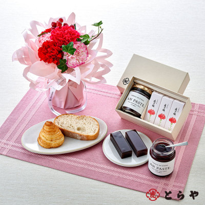 生花シュシュS＆とらや「小形羊羹・あんペースト」