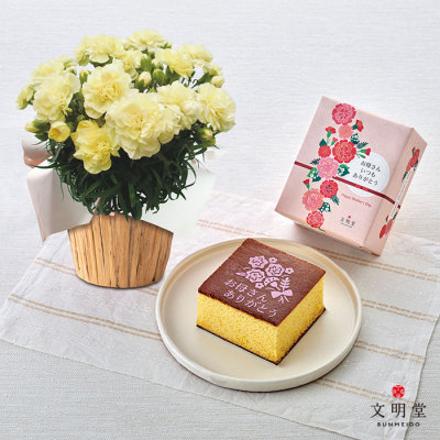 生花カーネムーンティアラ＆文明堂東京「母の日カステラS」